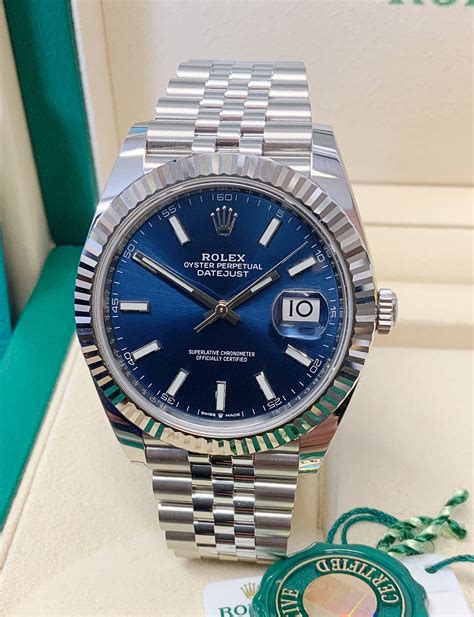 wearing rolex datejust 41 blue|41mm rolex datejust for sale.